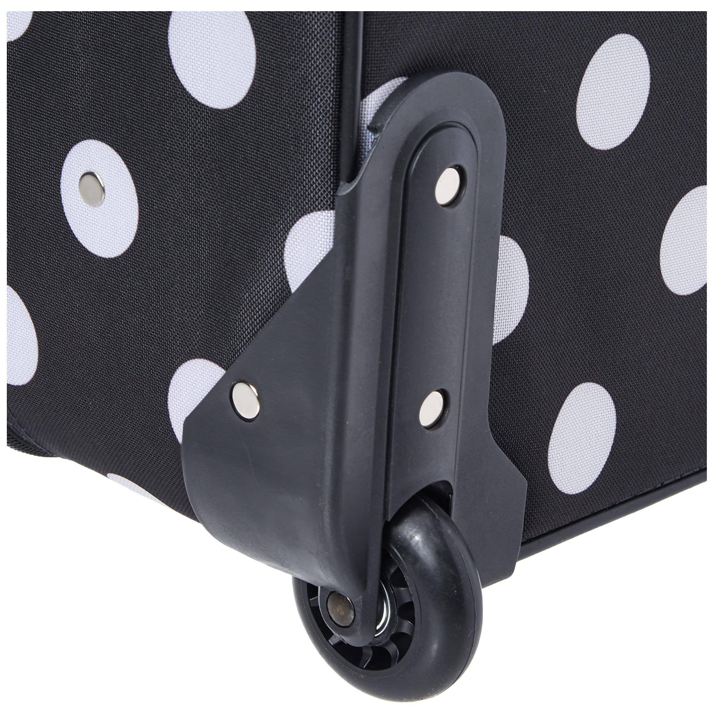 Alt View 3. Dapper Styles - Fashion Softside Upright Luggage Set Expandable Telescopic Handle Wheel Black Dot 2-piece - Black/Gray-2-Piece Set (14/19).