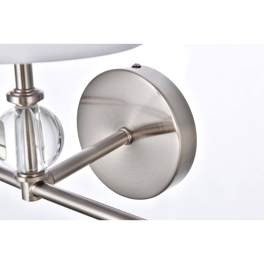 Alt View 1. Living District - Bethany 3 lights bath sconce in satin nickel with white fabric shade - Satin Nickel And White Fabric Shade.