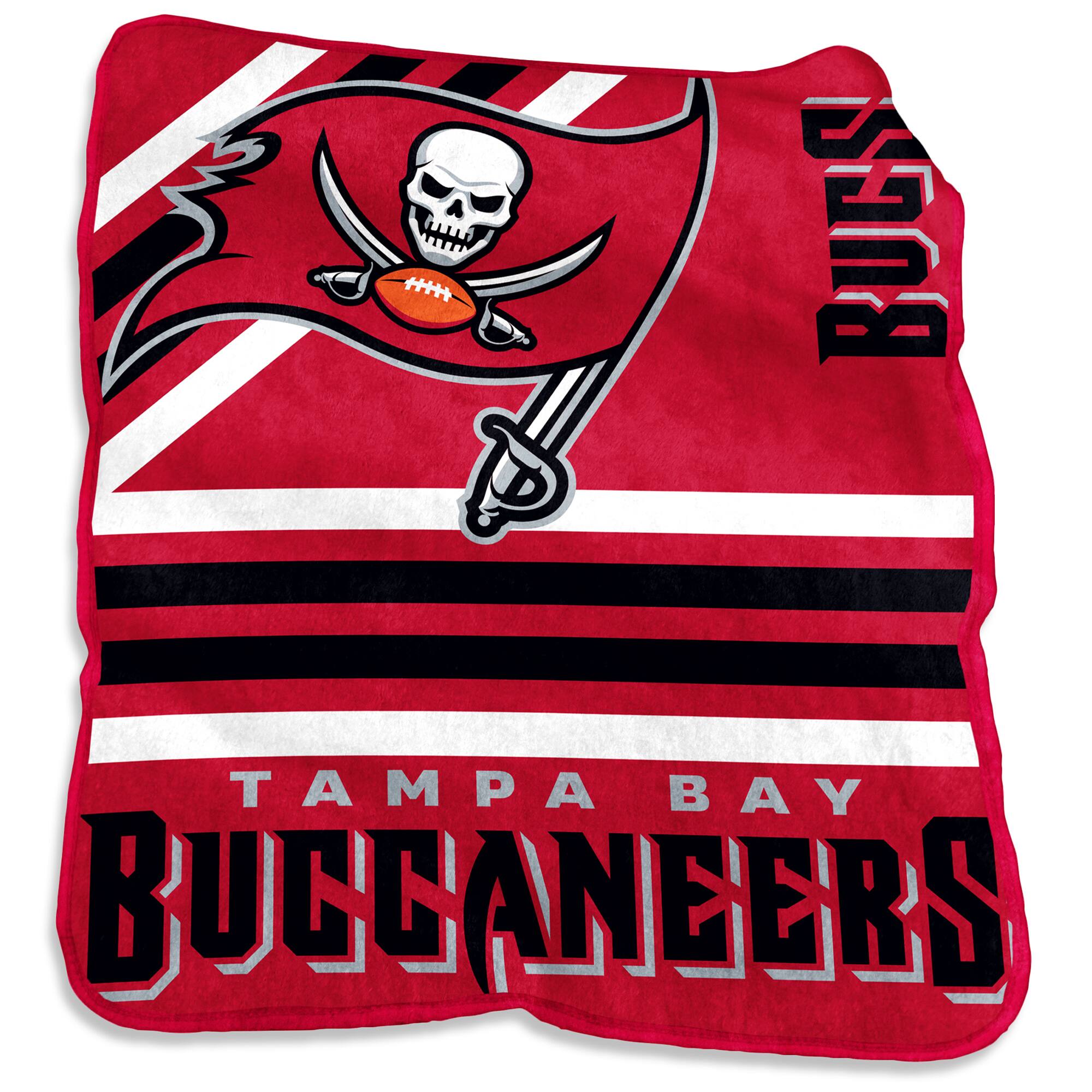 Logo Brands - Tampa Bay Buccaneers 50'' x 60'' Plush Raschel Throw - Multicolor