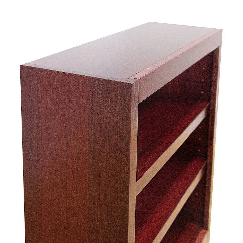 Left. Concepts in Wood - Single Wide Bookcase 3 Shelves Cherry Finish - Red.