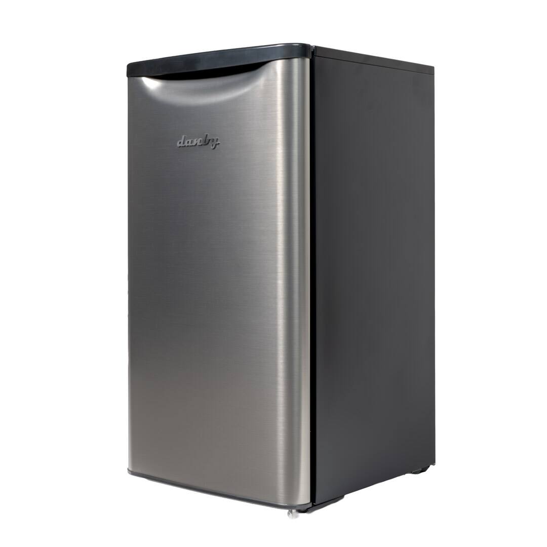 Left. Danby - 3.3 cu. ft. Contemporary Classic Compact Fridge - Stainless Steel Look.