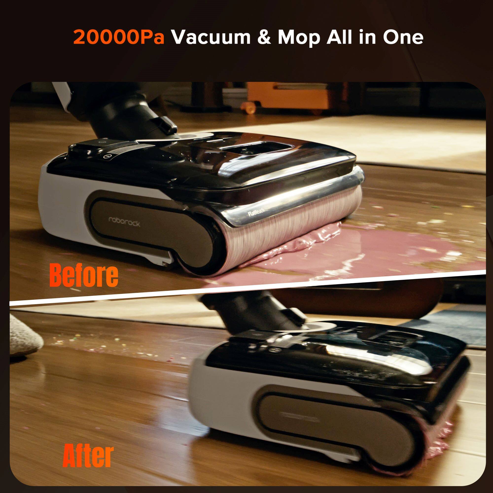 20000Pa Vacuum & Mop All in One: Before and After