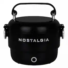 Nostalgia - 20 oz. Classic Retro Heated Lunchbox - Black