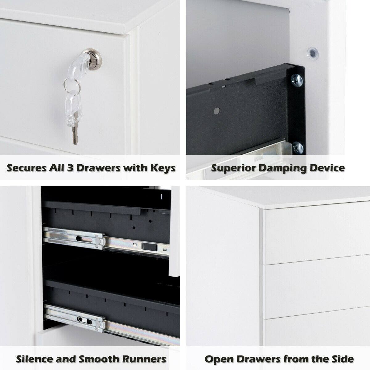 - Secures All 3 Drawers with Keys
- Superior Damping Device
- Silence and Smooth Runners
- Open Drawers from the Side