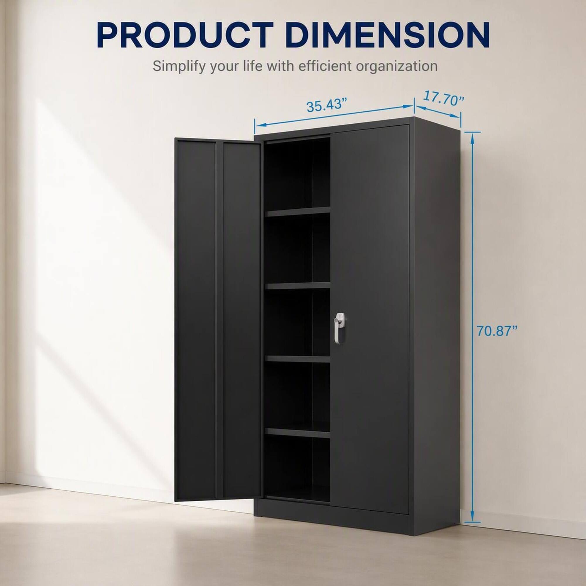 PRODUCT DIMENSION  
Simplify your life with efficient organization  
35.43" x 17.70" x 70.87"