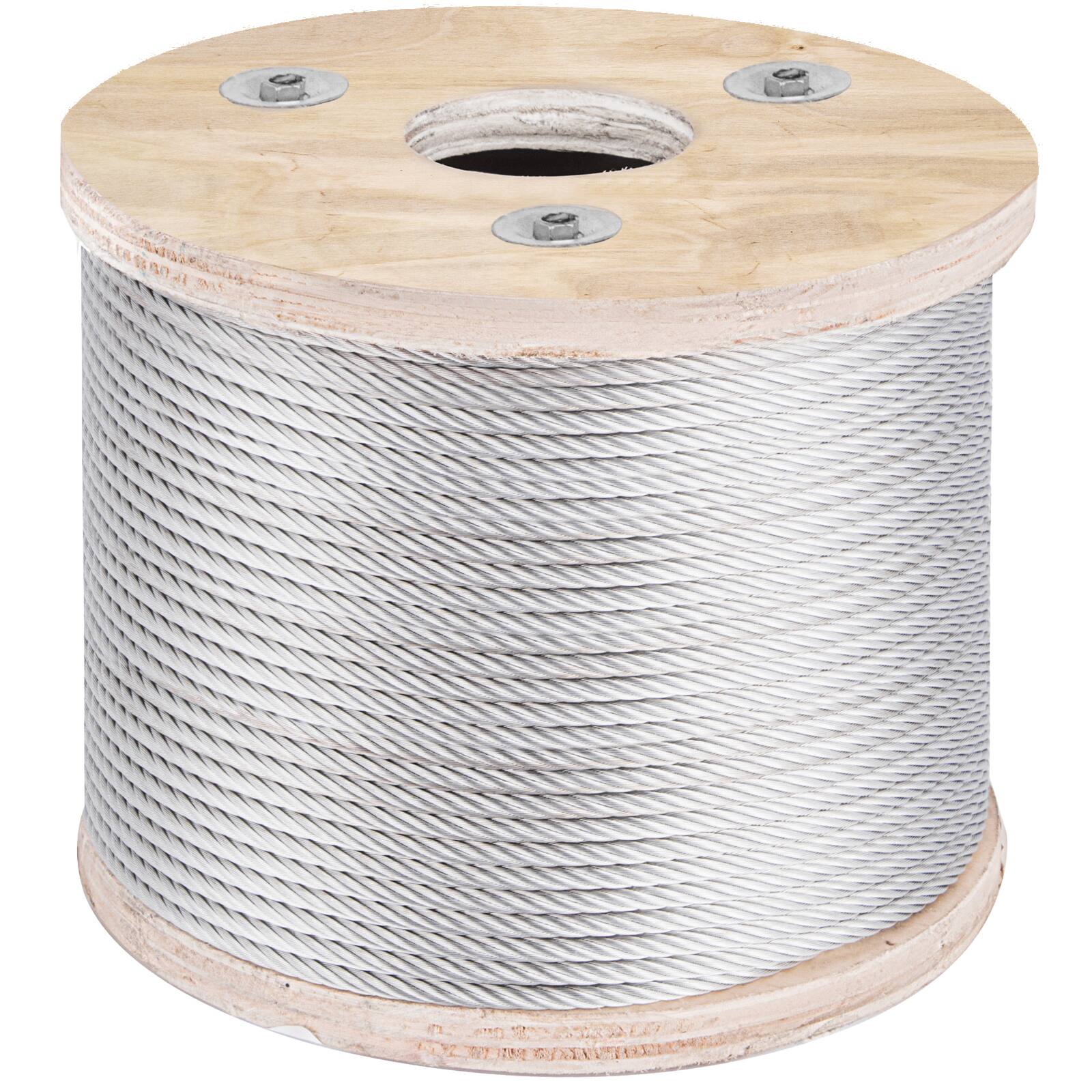 Alt View 5. VEVOR - 304 Stainless Steel Wire Rope Cable, 3/16", 7x19, 250 ft reel - Silver.