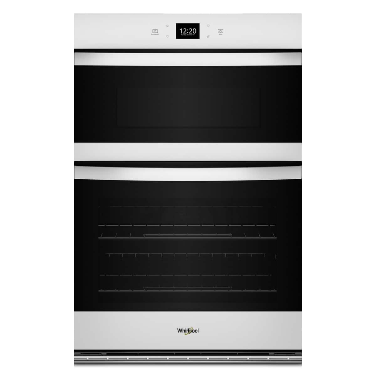 Whirlpool - 6.4 Total Cu. Ft. Combo Wall Oven with Air Fry When Connected - White - Front_Zoom