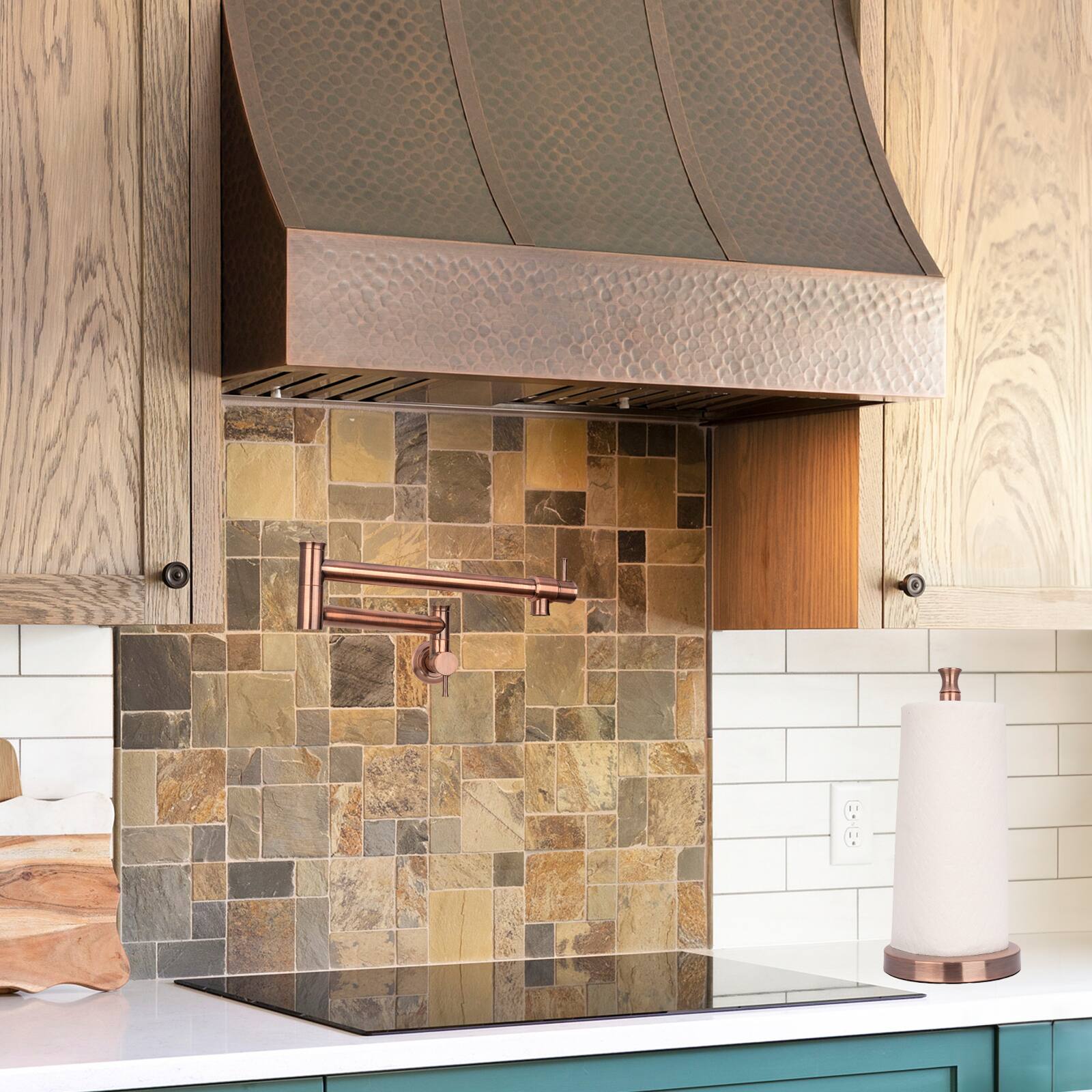 Alt View 4. Akicon - Akicon Paper Towel Holder Stand for Kitchen Countertop and Dining Room Table in Antique Copper - Antique Copper.