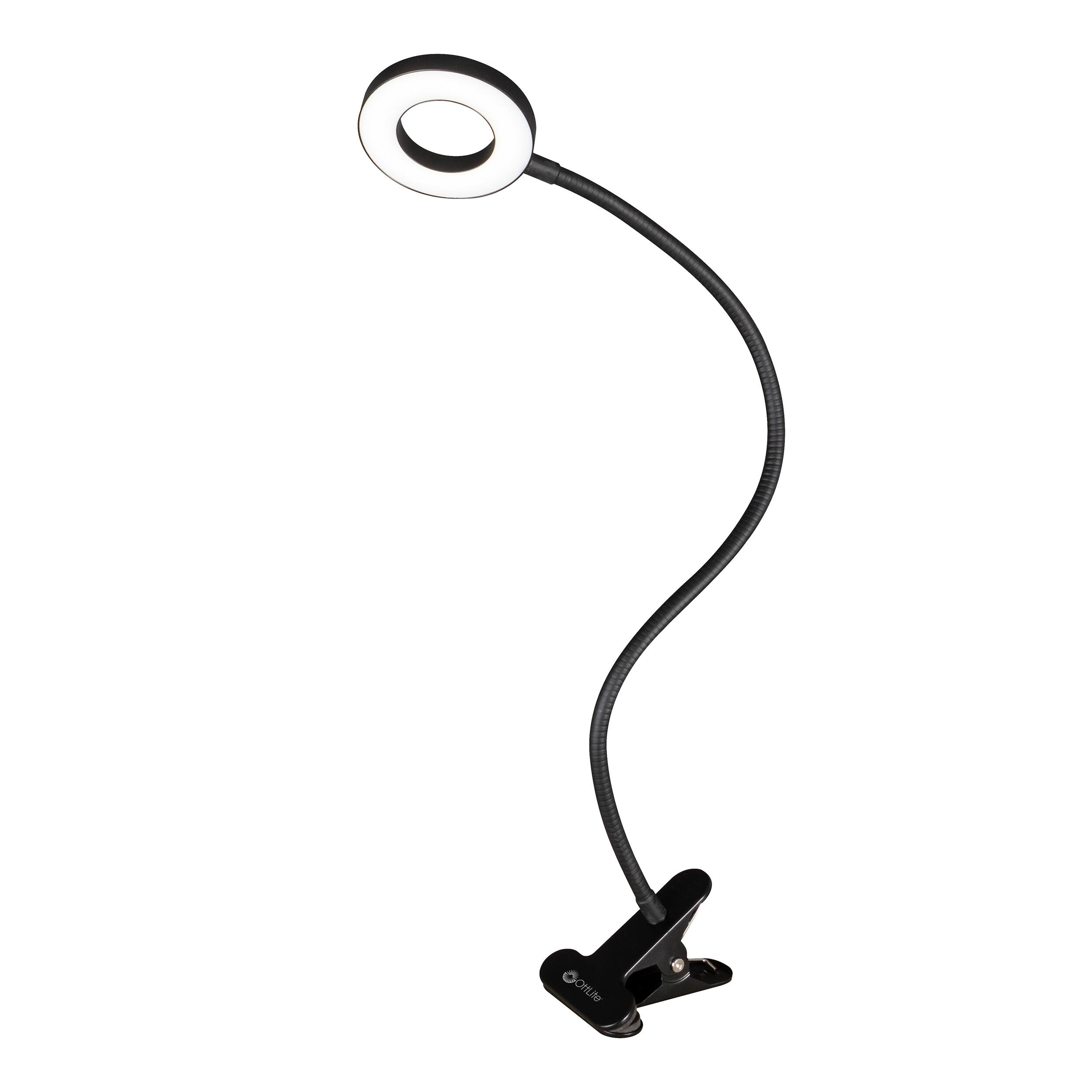 Alt View 5. OttLite - Dimmable Ring Light with Clip - Black.