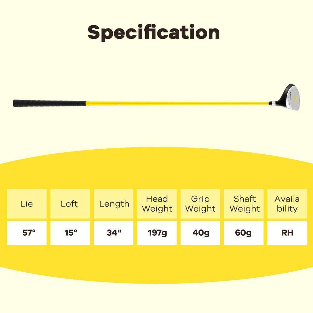 Specification  
Lie: 57°  
Loft: 15°  
Length: 34"  
Head Weight: 197g  
Grip Weight: 40g  
Shaft Weight: 60g  
Availability: RH