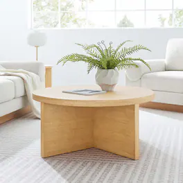 Silas Round Wood Coffee Table by Modway - Natural