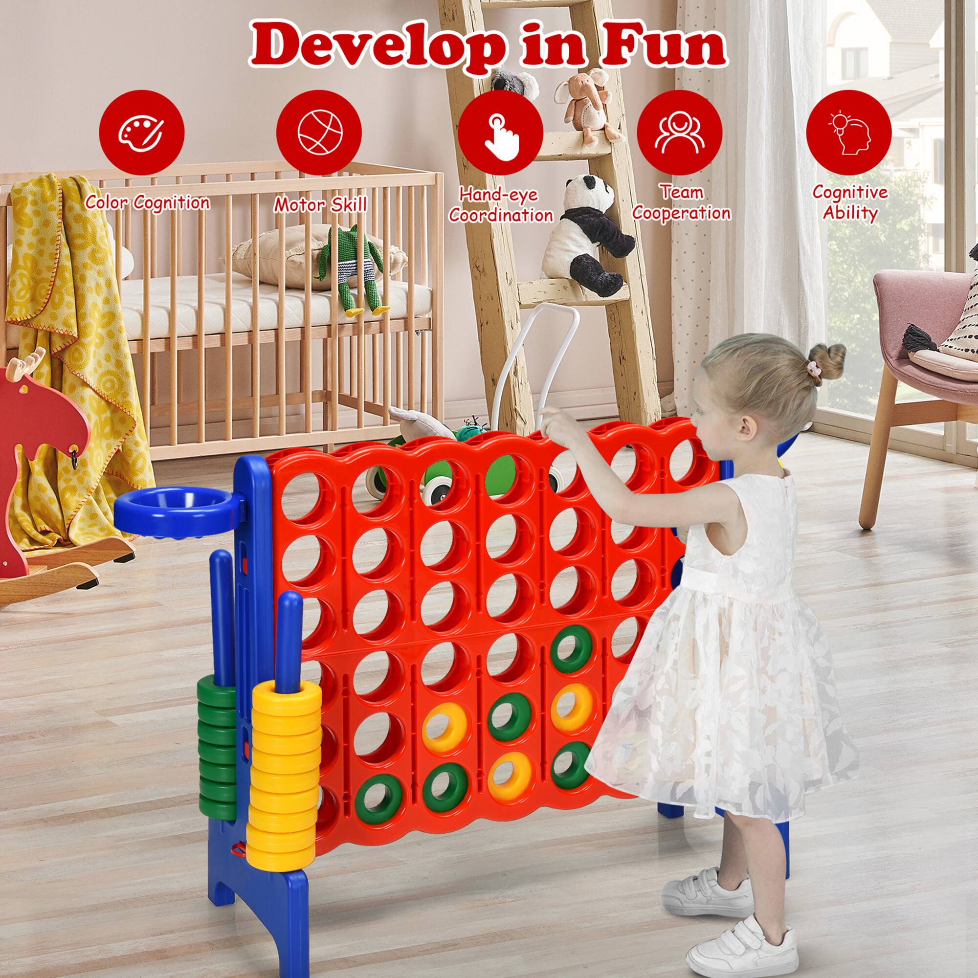 Develop in Fun

- Color Cognition
- Motor Skill
- Hand-eye Coordination
- Team Cooperation
- Cognitive Ability