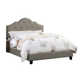Manhattan Lane - Eni Upholstered Queen Size Bed, Tufted Adjustable Headboard, Fabric - Gray