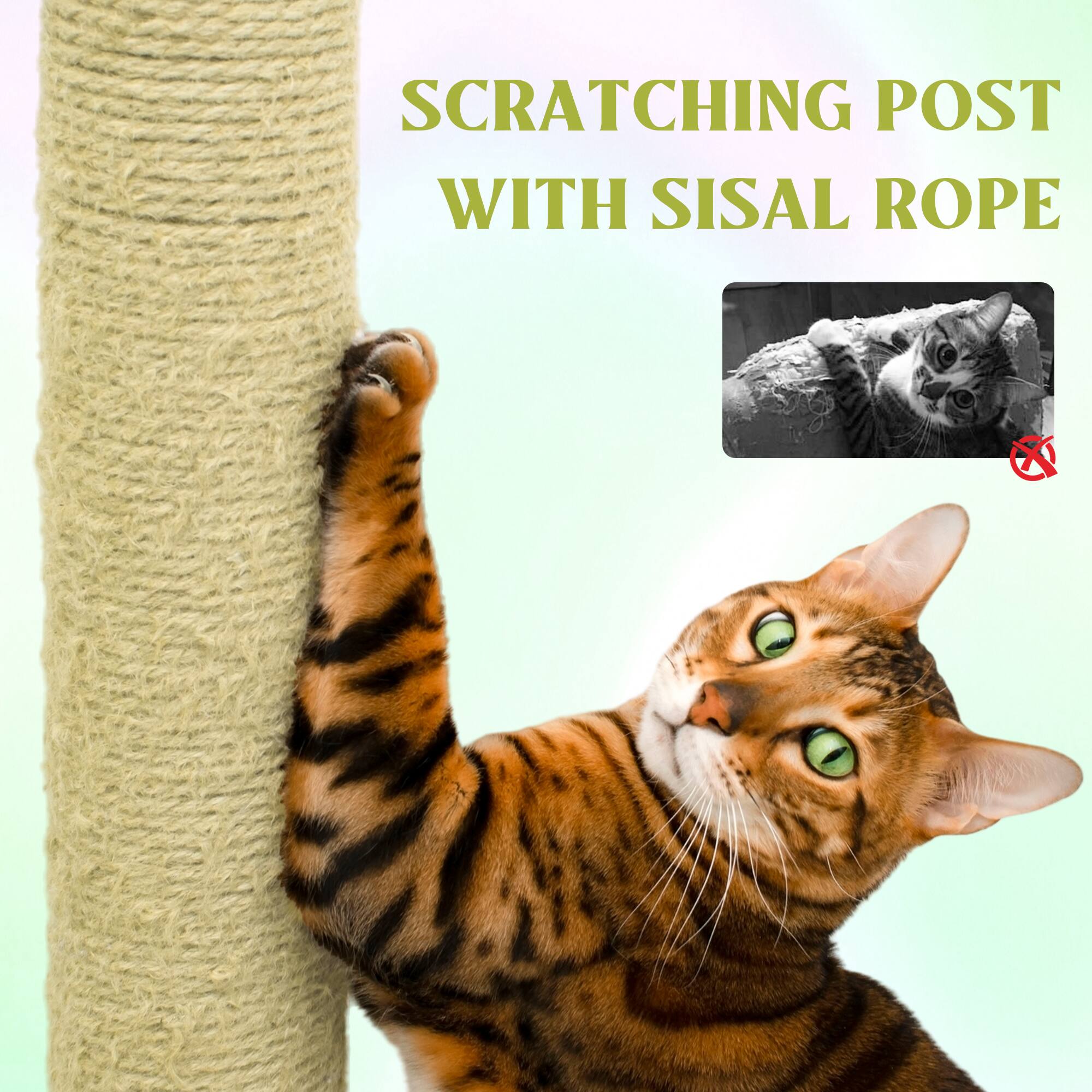 SCRATCHING POST WITH SISAL ROPE