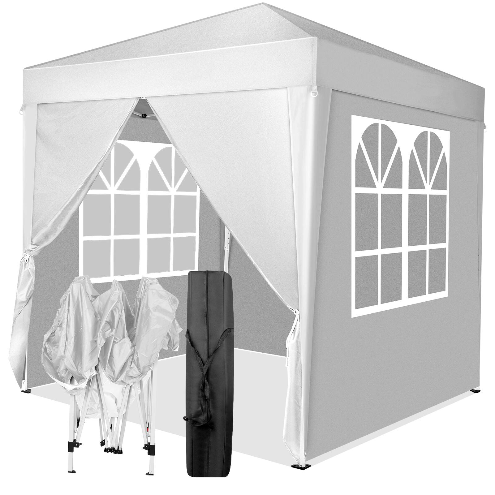 Front. Winado - 6.5x6.5ft Pop Up Canopy Tent, Outdoor Instant Shelter Folding Canopy with 4 Side Walls and Carry Bag Commercial Event.
