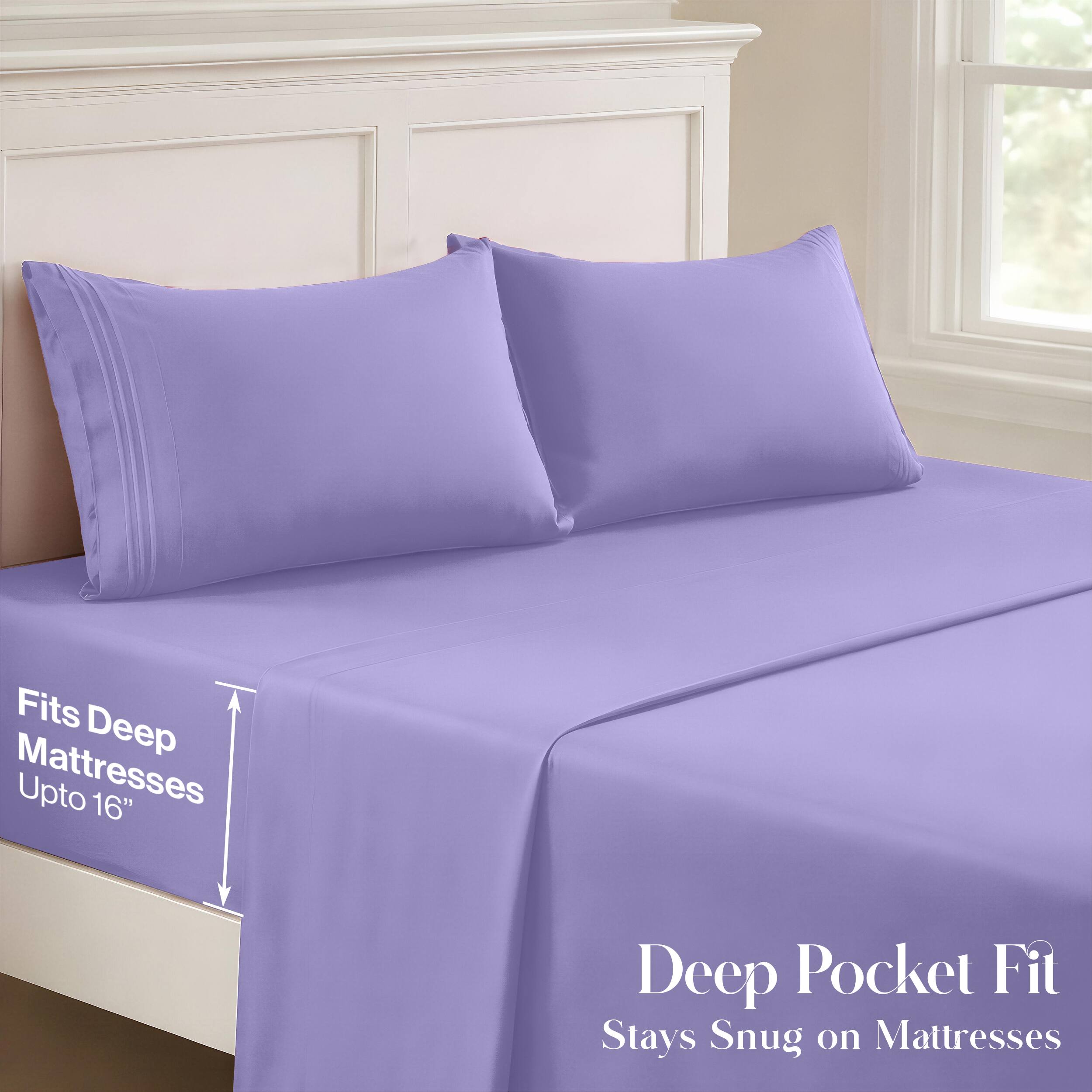 Fits Deep Mattresses Upto 16" Deep Pocket Fit Stays Snug on Mattresses