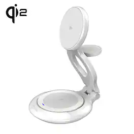 j5create - Qi2 3-in-1 Magnetic Foldable Wireless Charging Station - White
