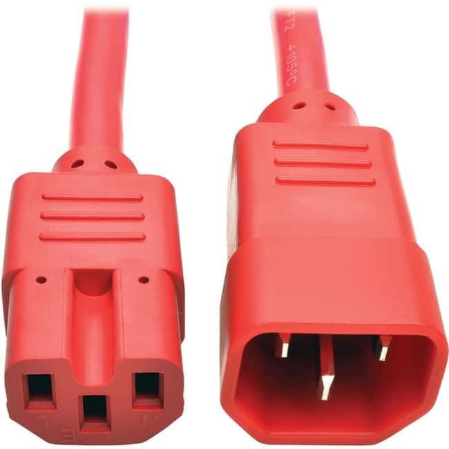 Eaton Tripp Lite Series Power Cord C14 to C15 - Heavy-Duty, 15A, 250V, 14 AWG, 3 ft. (0.91 m), For PDU, UPS - 250 - Red