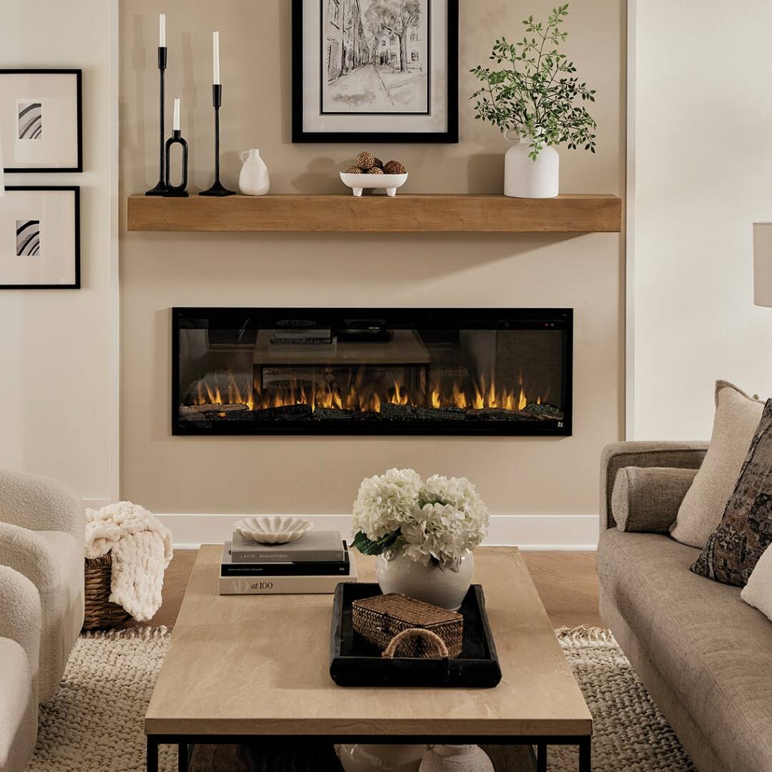Alt View 4. Touchstone Home Products - Fireplace Mantel Shelf , 84" x 8" x 4.75", Solid Pine Wood Mantel for Over Fireplace - Unfinished.