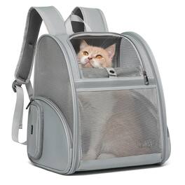 Paradigms Interiors - Cat Backpack Carrier Pet For Dogs And Puppy Kitten Bunny Up To Carrying Collapsible With Fully Ventilated - Gray