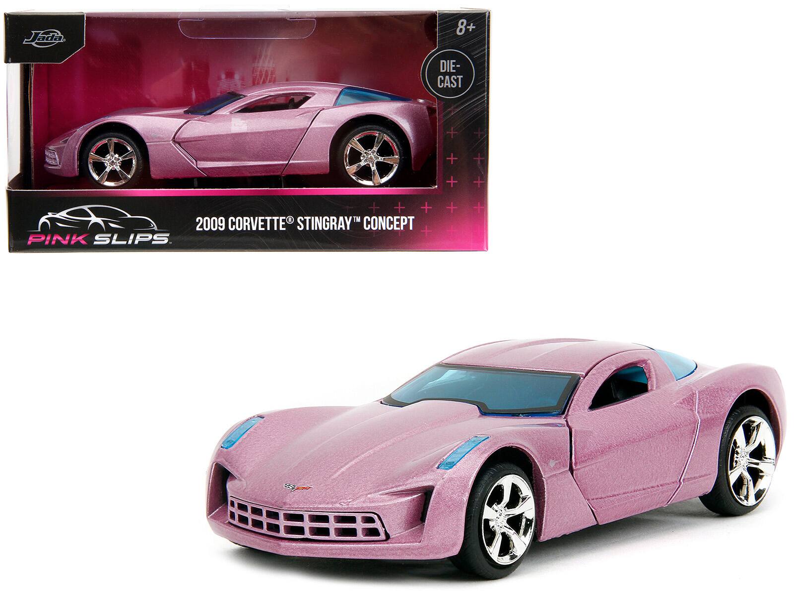 Jada - 2009 Chevrolet Corvette Stingray Concept Tinted Windows "Pink Slips" Series 1/32 - Pink Metallic With Blue