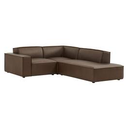 Restore 3-Piece Vegan Leather Modular L-Shaped Sectional Sofa by Modway - Espresso
