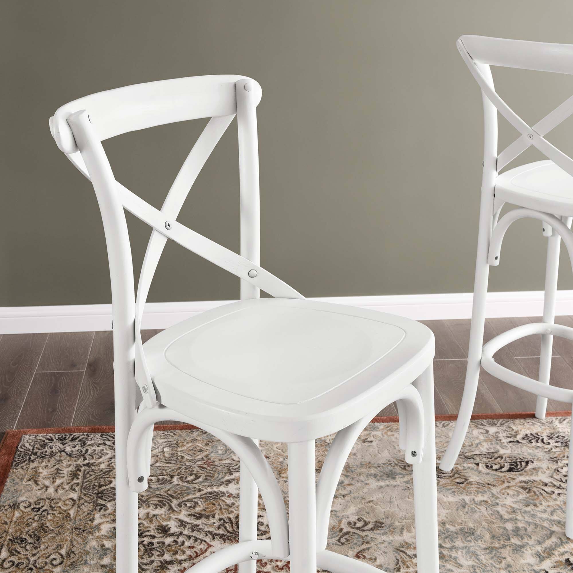 Alt View 6. Modway - Gear Bar Stool - White.