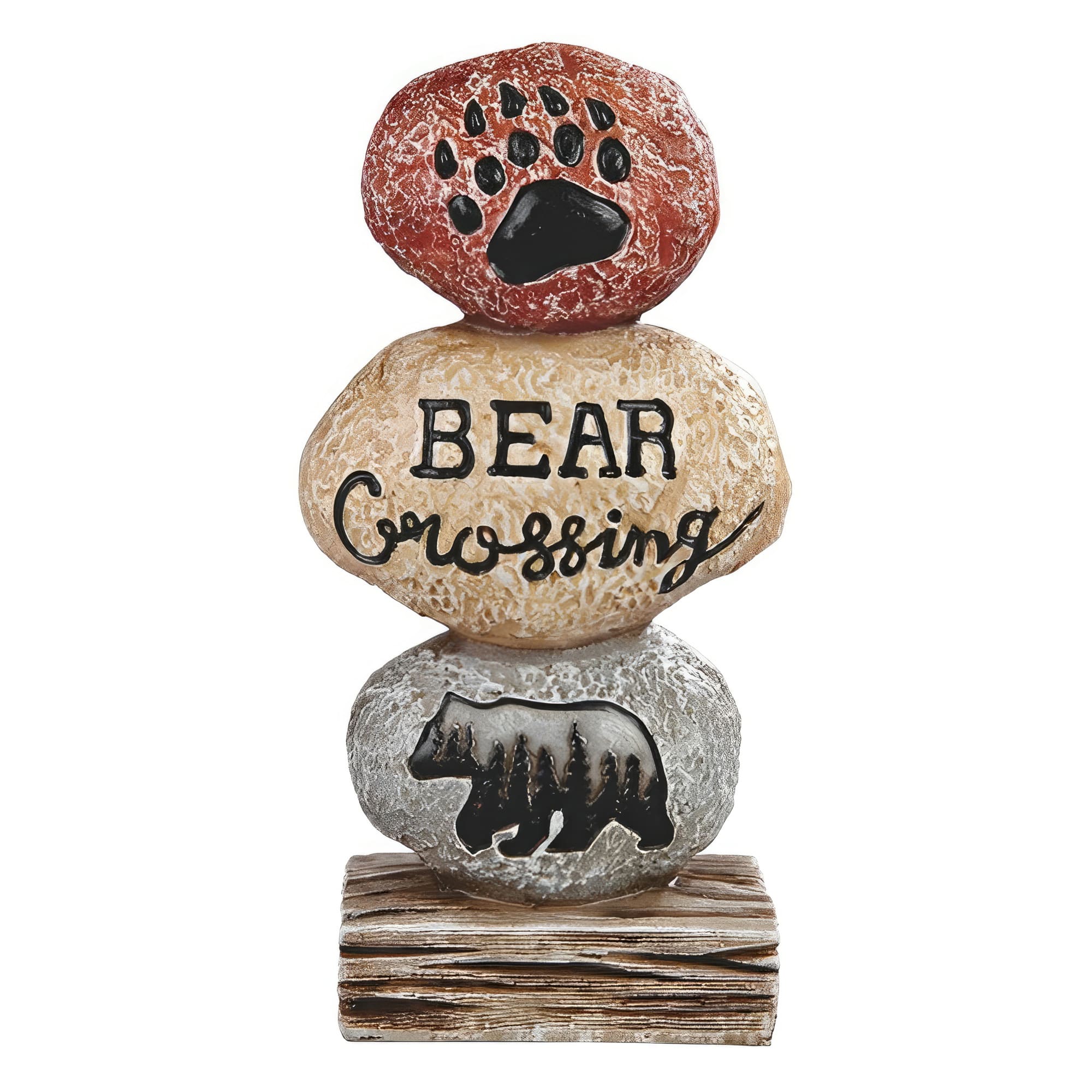 FC Design - 8"H Bear on Stone Figurine Statue Office Desk Tabletop Home Decor Gift - Multi-Color