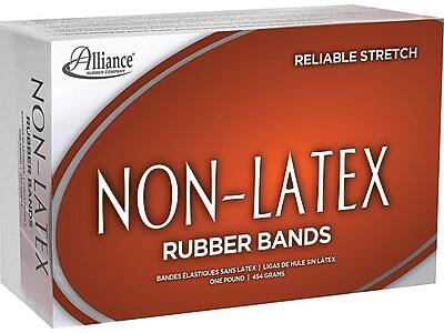 Alliance Rubber Company
NON-LATEX RUBBER BANDS
RELIABLE STRETCH
NON-LATEX RUBBER BANDS
BANDES ELASTIQUES SANS LATEX | LUGAS DE HULE SIN LATEX
ONE POUND | 454 GRAMS