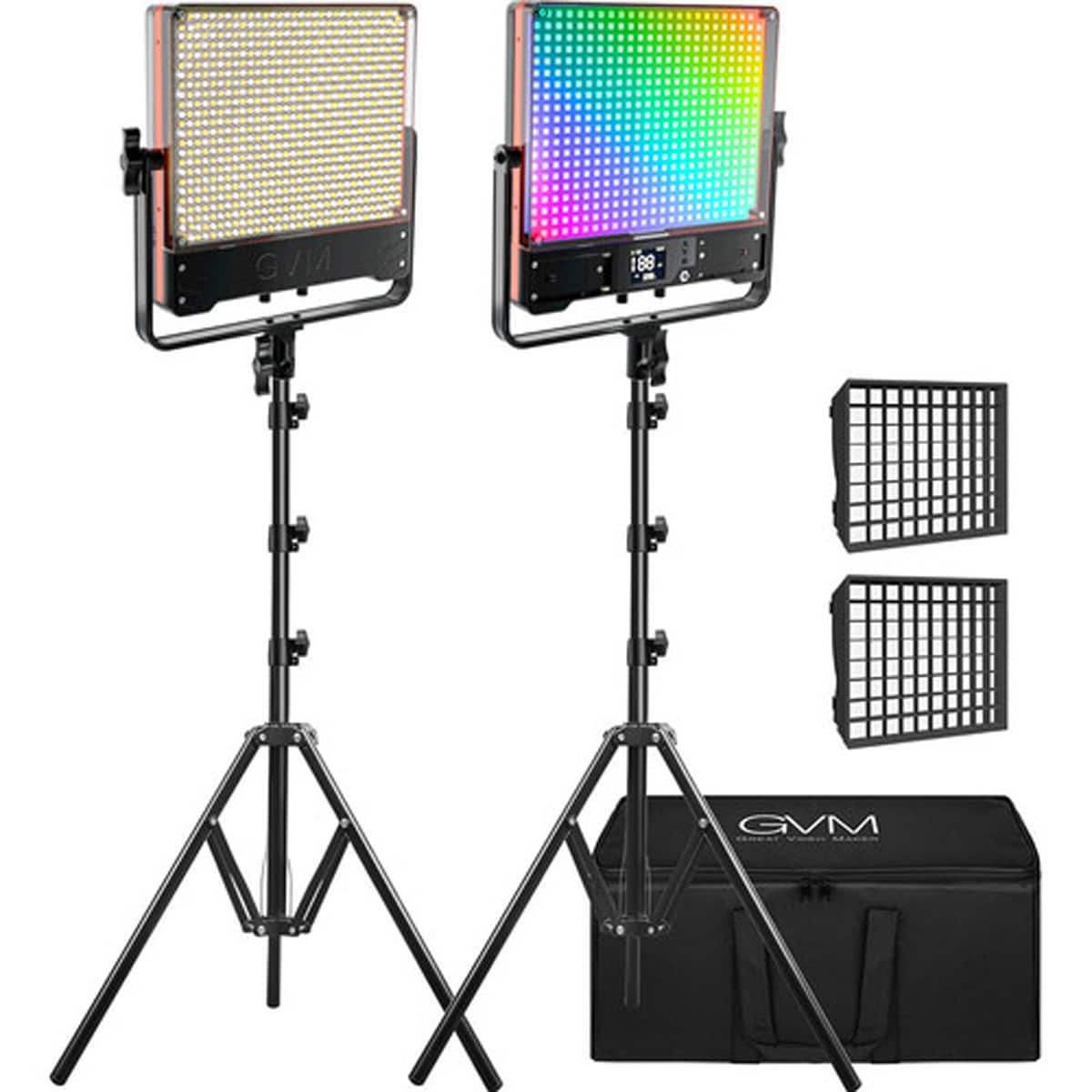 GVM - 50SM 50W Bi-Color RGB Double-Sided Soft LED Panel 2-Light Kit price history on PriceWatchPro