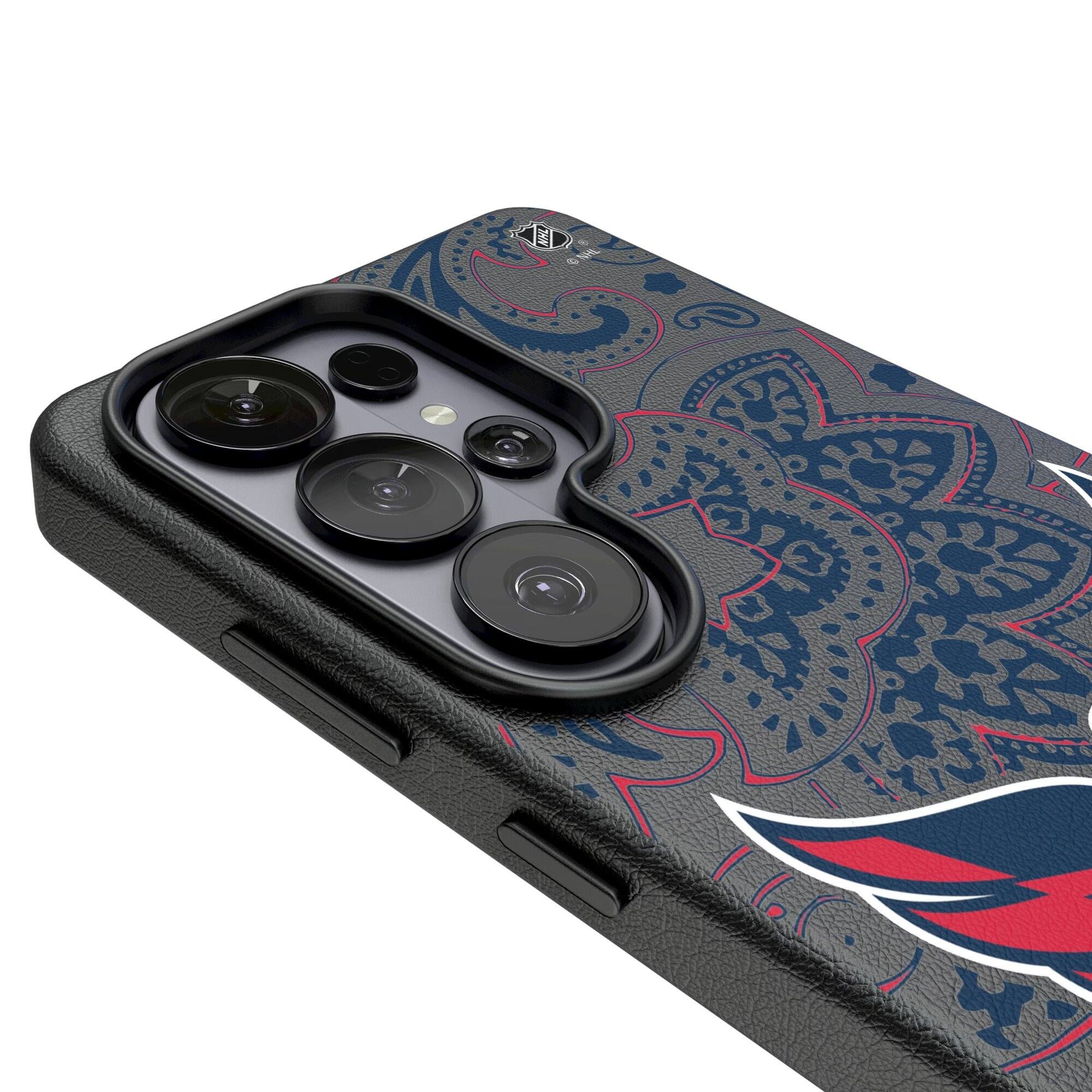 Alt View 2. Keyscaper - Washington Capitals Paisley Galaxy Magnetic Bump Case - S25 - Black.