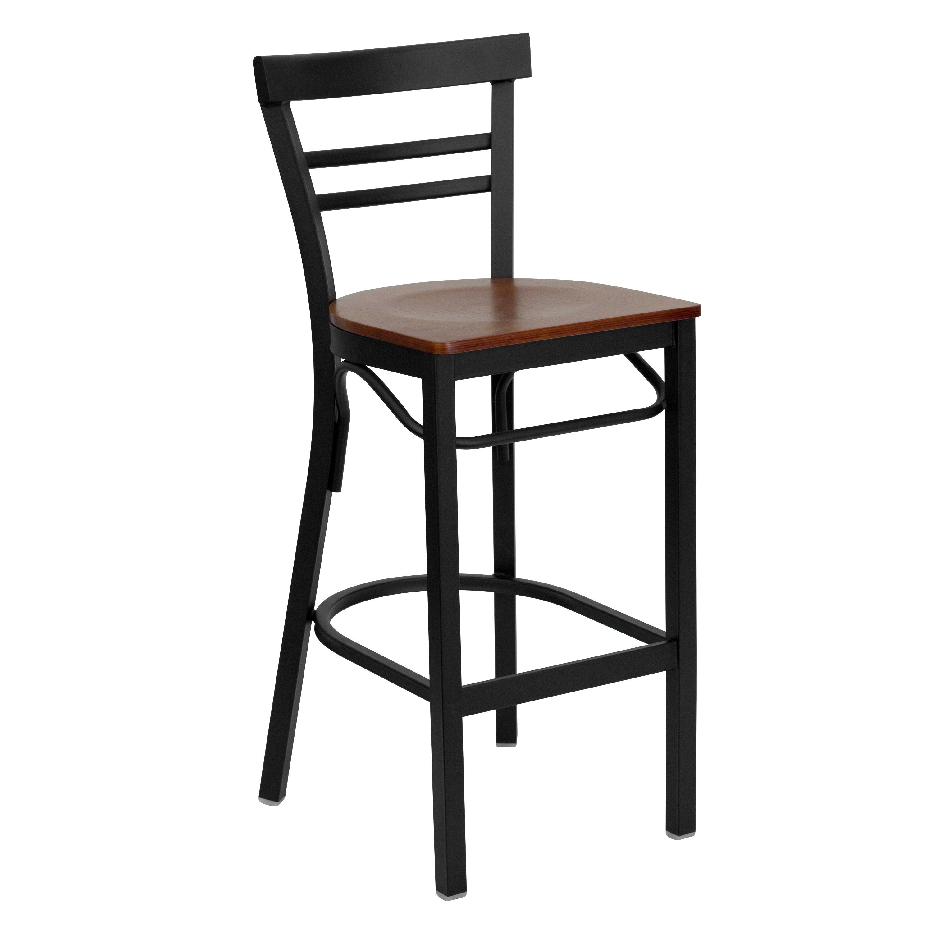 Cherry Wood Seat/Black Metal Frame