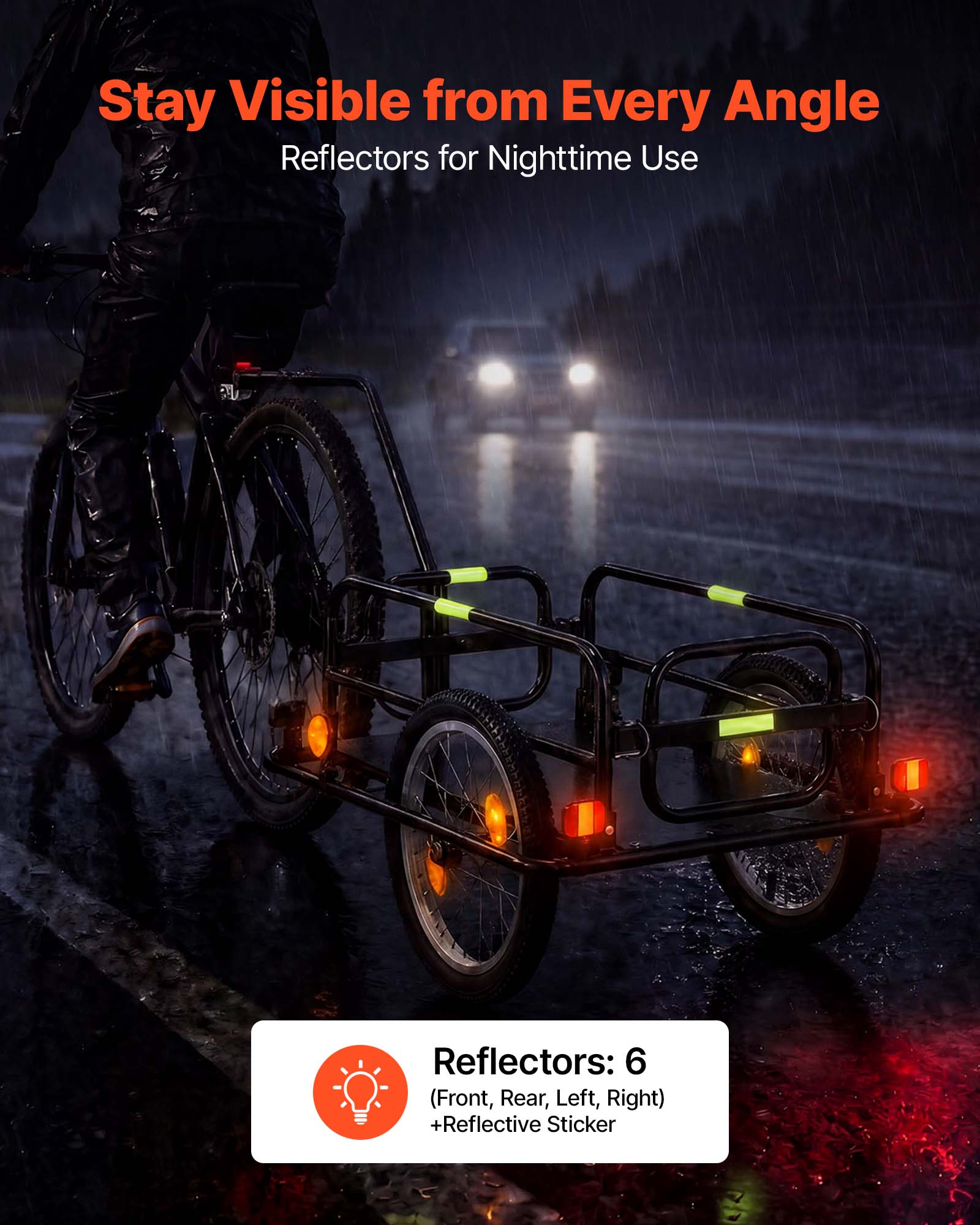 Stay Visible from Every Angle  
Reflectors for Nighttime Use  

Reflectors: 6 (Front, Rear, Left, Right) + Reflective Sticker