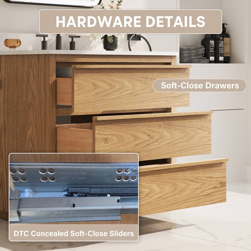 HARDWARE DETAILS

Soft-Close Drawers

DTC Concealed Soft-Close Sliders