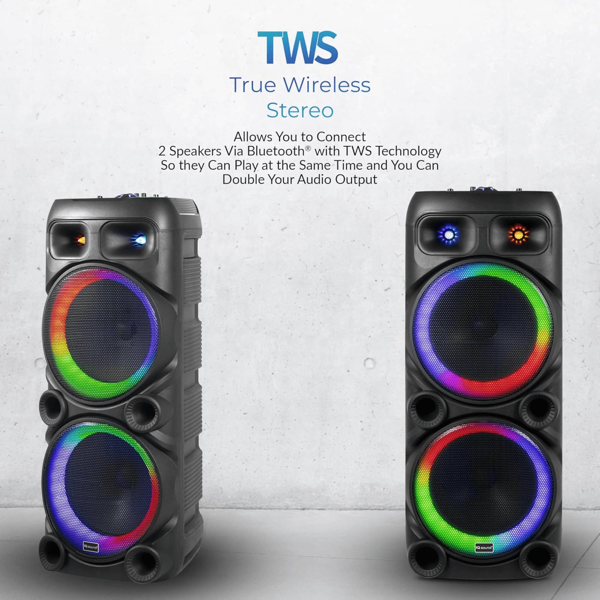 TWS  
True Wireless Stereo  

Allows You to Connect 2 Speakers Via Bluetooth with TWS Technology So they Can Play at the Same Time and You Can Double Your Audio Output