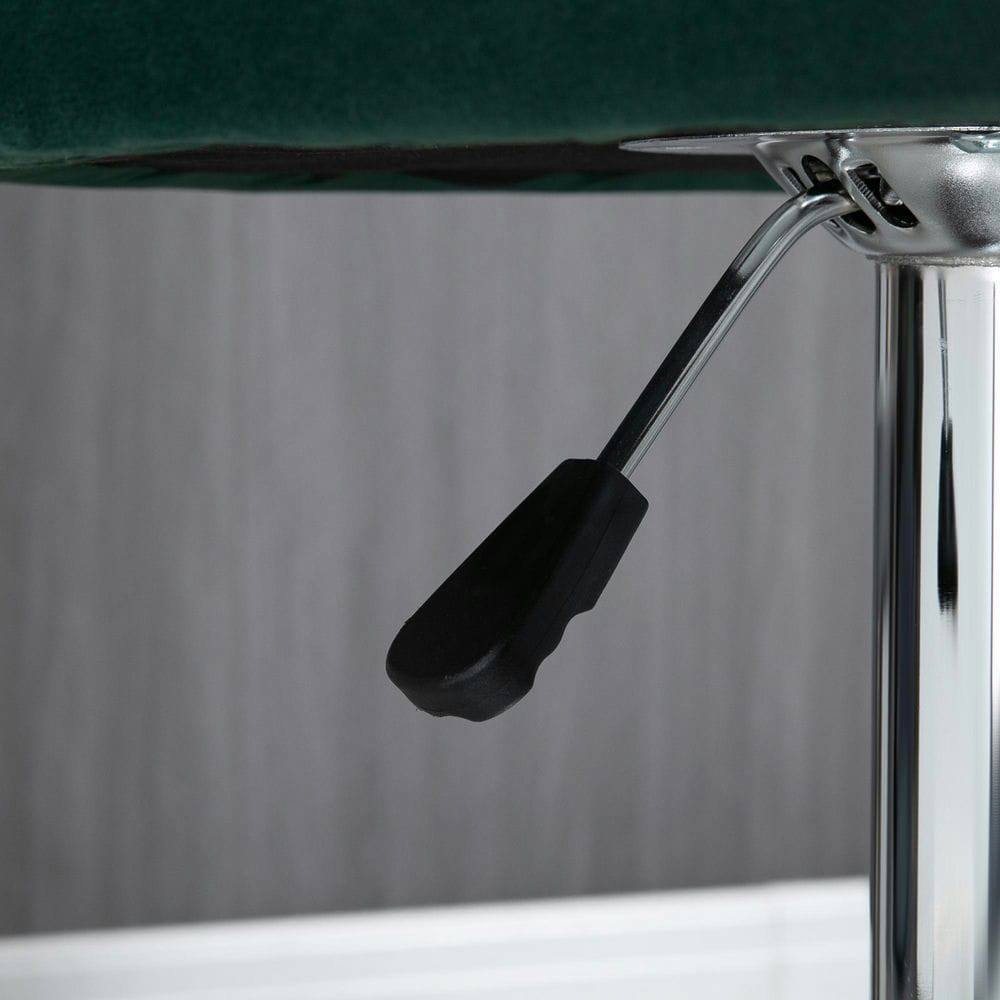 Angle. Kadyn - Adjustable Bar Stools Set of 2, Velvet Upholstered Counter Height Barstool with Swivel Seat, ‎Dark Green - Green.