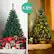Alt View 13. Costway - 4.5Ft PVC Pre-lit Christmas Tree Hinged 200 LED Light Metal - Green.
