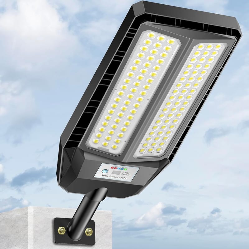 Adewalk - 5000W Solar Lights Outdoor 7000K LED Solar Street Lights Outdoor with Motion Sensor and Remote Control - Black
