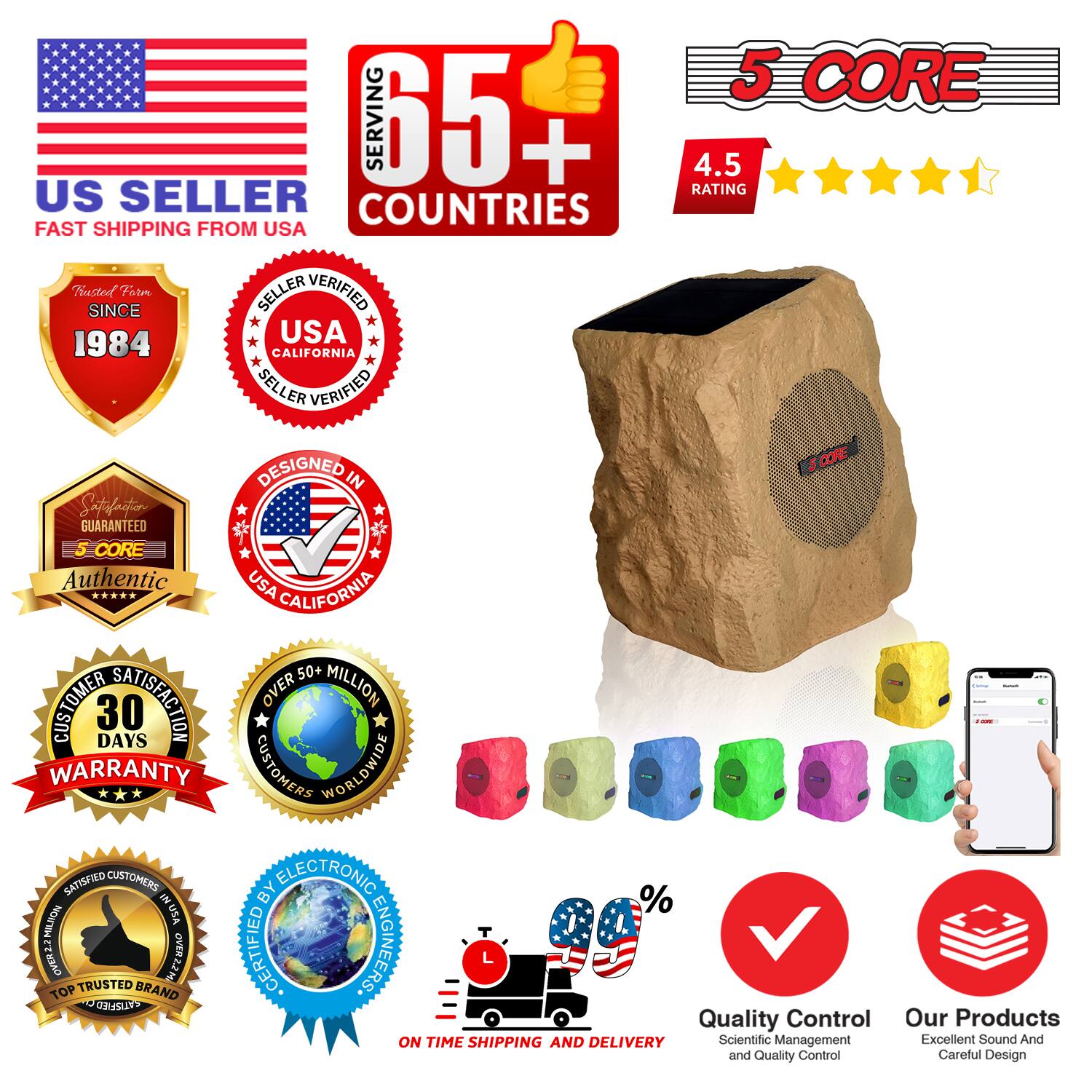 5 CORE  
SERVING 65+ COUNTRIES  
4.5 RATING  
US SELLER  
FAST SHIPPING FROM USA  
Trusted Since 1984  
USA CALIFORNIA SELLER VERIFIED  
CORE DESIGNED IN USA  
SATISFACTION GUARANTEED  
5 CORE Authentic USA  
30 DAYS WARRANTY  
OVER 50+ MILLION CUSTOMERS WORLDWIDE  
SATISFIED CUSTOMERS  
BY ELECTRONIC ENGINEERS  
QUALITY CONTROL  
ON TIME SHIPPING AND DELIVERY  
Scientific Management  
Excellent Sound And Quality Control  
Careful Design  
TOP TRUSTED BRAND  
OVERZZM CERTIFIED