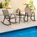 Alt View 3. Costway - Costway 4 PCS Patio Rocking Chair Heavy-Duty Metal Rocker Outdoor Anti-Slip - Brown.