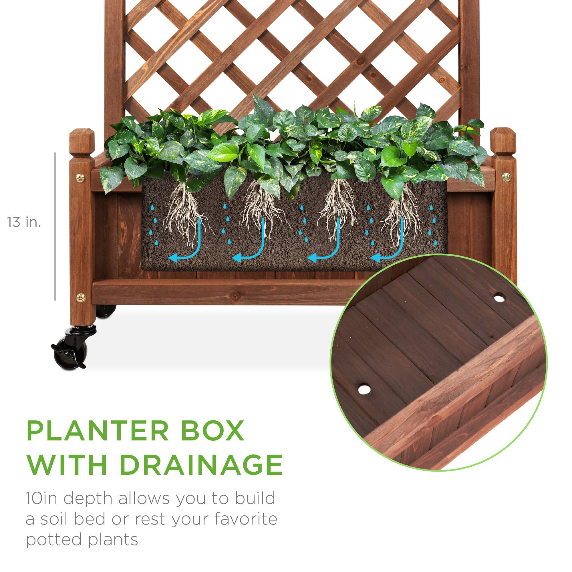 PLANTER BOX WITH DRAINAGE

10in depth allows you to build a soil bed or rest your favorite potted plants
