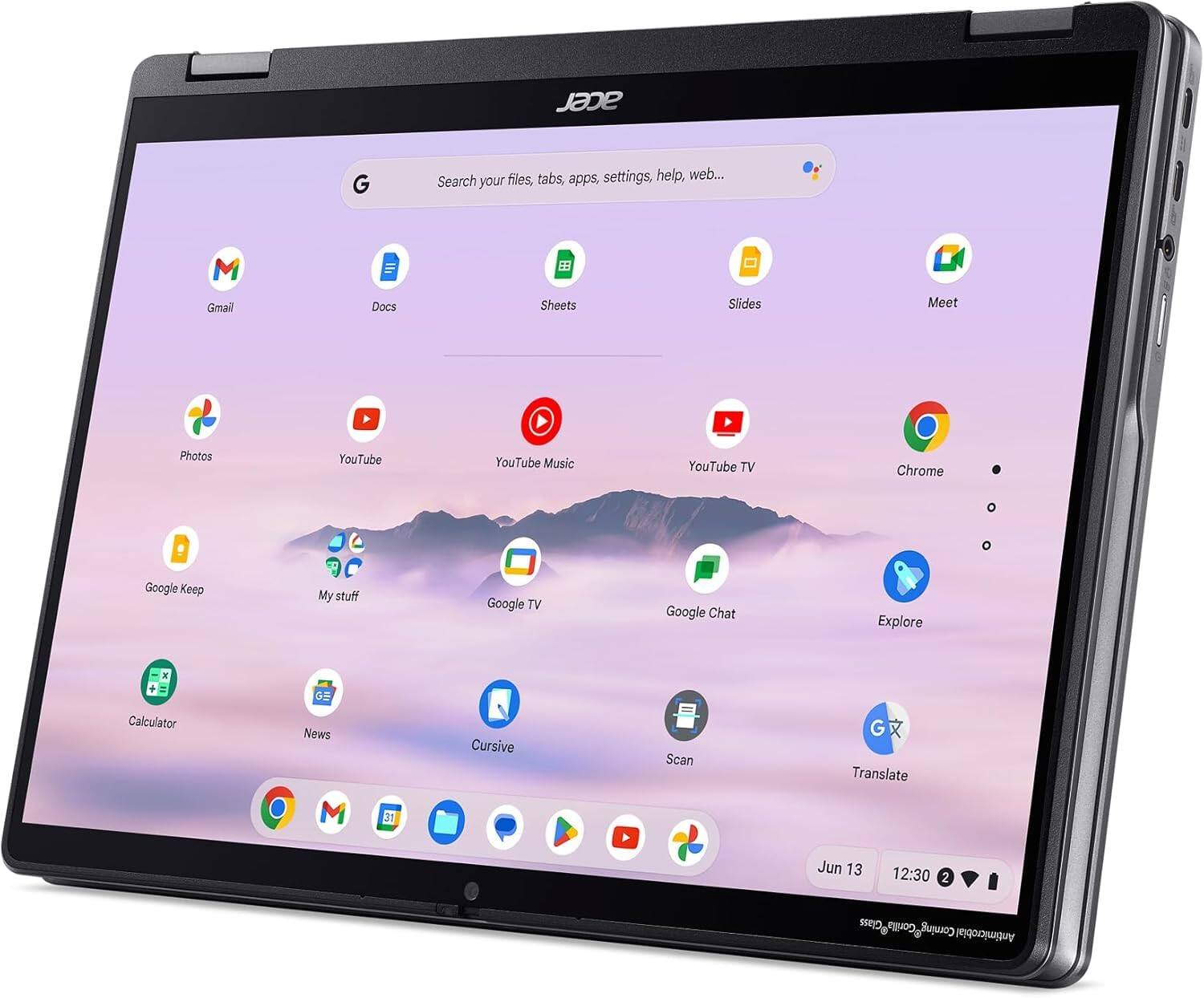 acer G Search files, tabs, apps, settings, help, web...  
Gmail Docs Sheets Slides Meet Photos YouTube YouTube Music YouTube TV Chrome Google Keep My stuff Google TV Google Chat Explore G Calculator News Cursive Scan G Translate  

Jun 13 12:30  
Antimicrobial