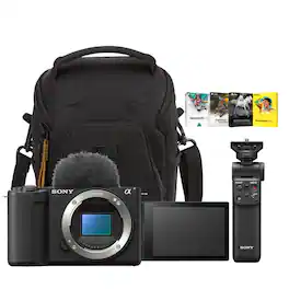 Sony - Alpha ZV E10 II Content Creators Black Camera with Mirrorless Lens Bundle