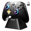 Front. EasySMX - EasySMX D05 Wireless Game Controller, Bluetooth PC/Steam/Switch/Android Gamepad with Hall Sensor, RGB, Dock, No Drift - Black.