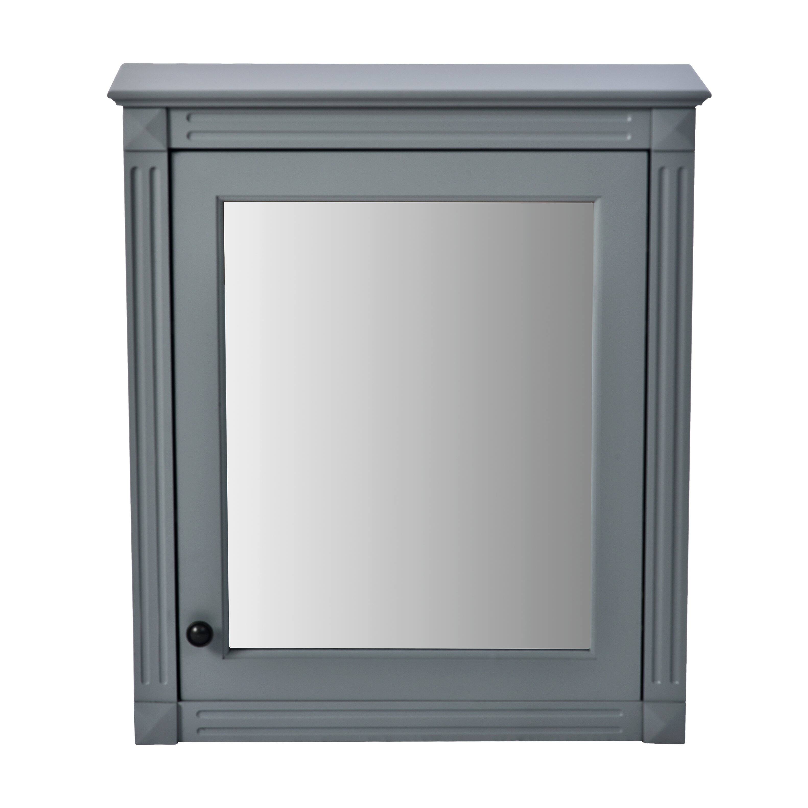 Alt View 2. Z-Edge - 24'' x 27'' Wall Mounted Bathroom Storage Cabinet with Mirror, Medicine Cabinet with Height Adjustable Shelf - Gray.
