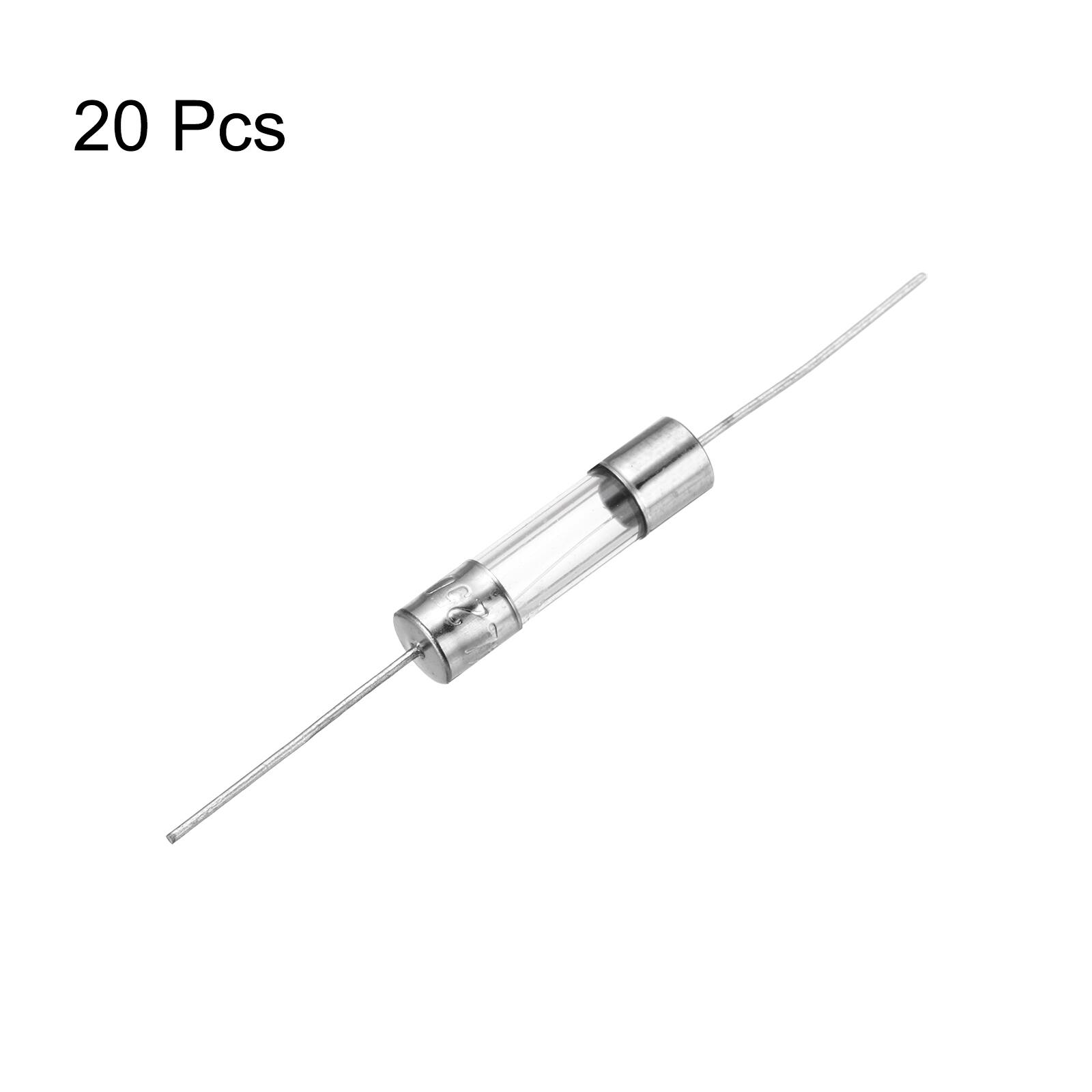Alt View 2. Unique Bargains - 20pcs Glass Tube Fuses, Axial-with Lead Wire 5x20mm 4A 250V for Replacing or Repairing Many Home Electronics (F4A).