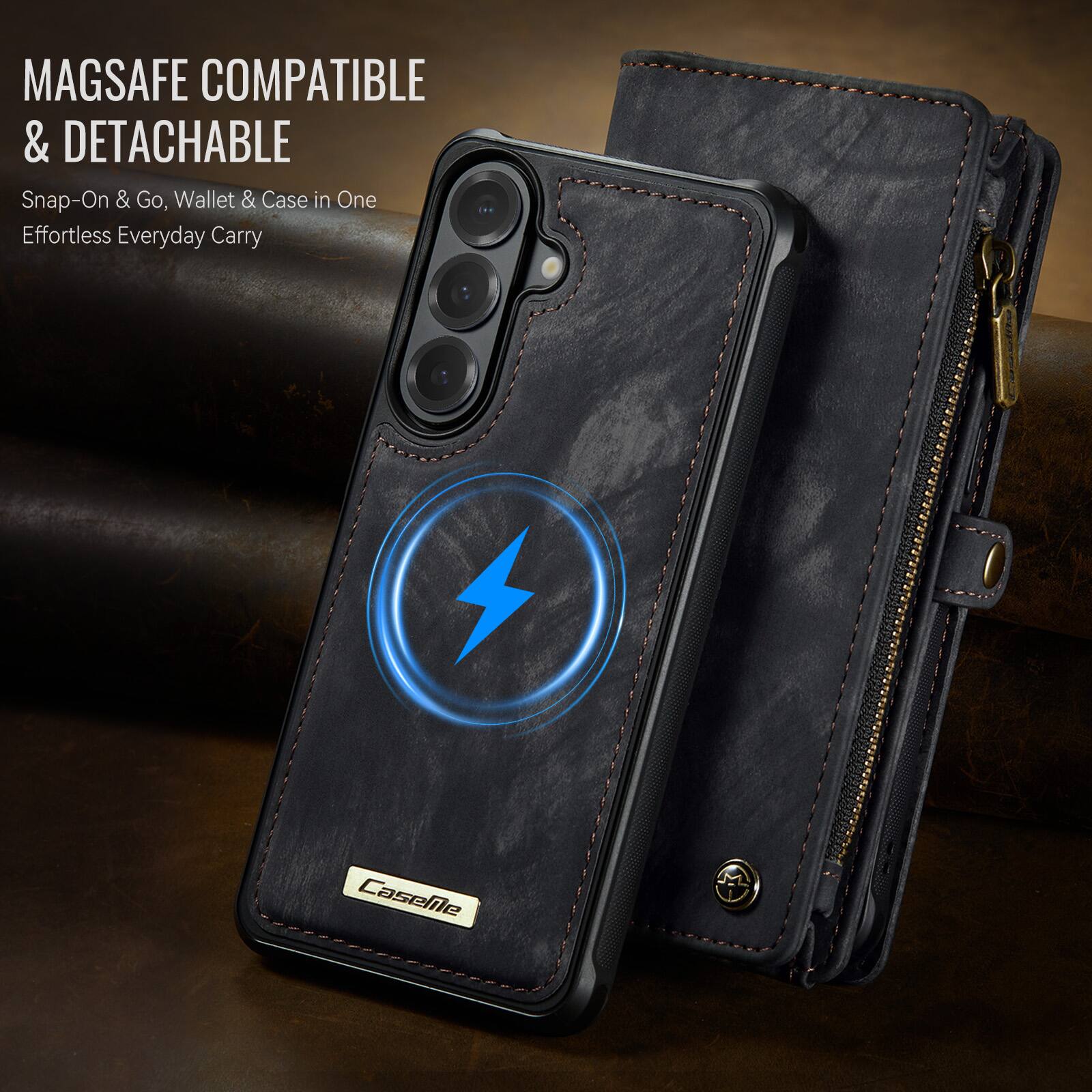 MAGSAFE COMPATIBLE & DETACHABLE  
Snap-On & Go, Wallet & Case in One  
Effortless Everyday Carry