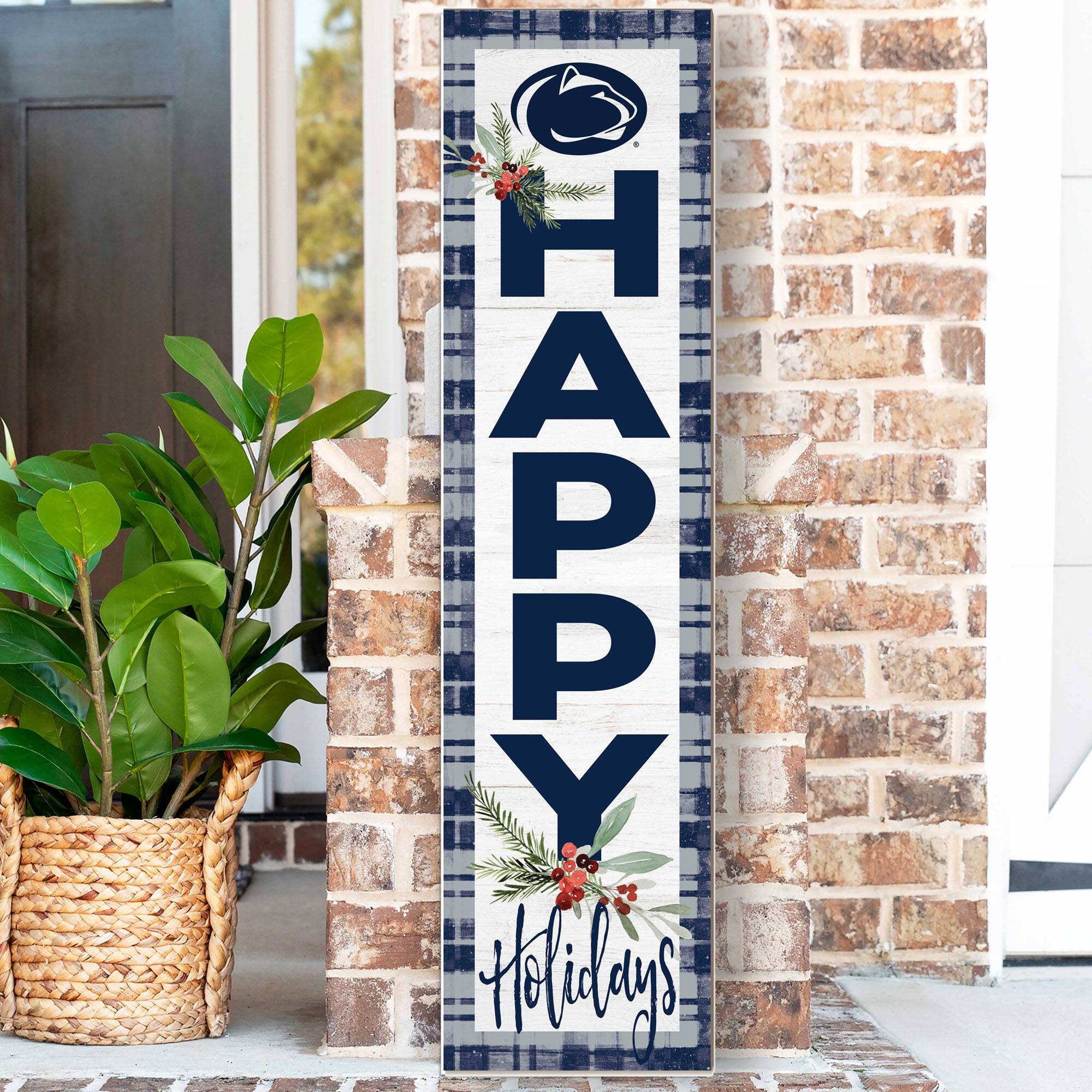 Alt View 1. Jardine - Penn State Nittany Lions 12'' x 48'' Happy Holidays Outdoor Leaner - White.