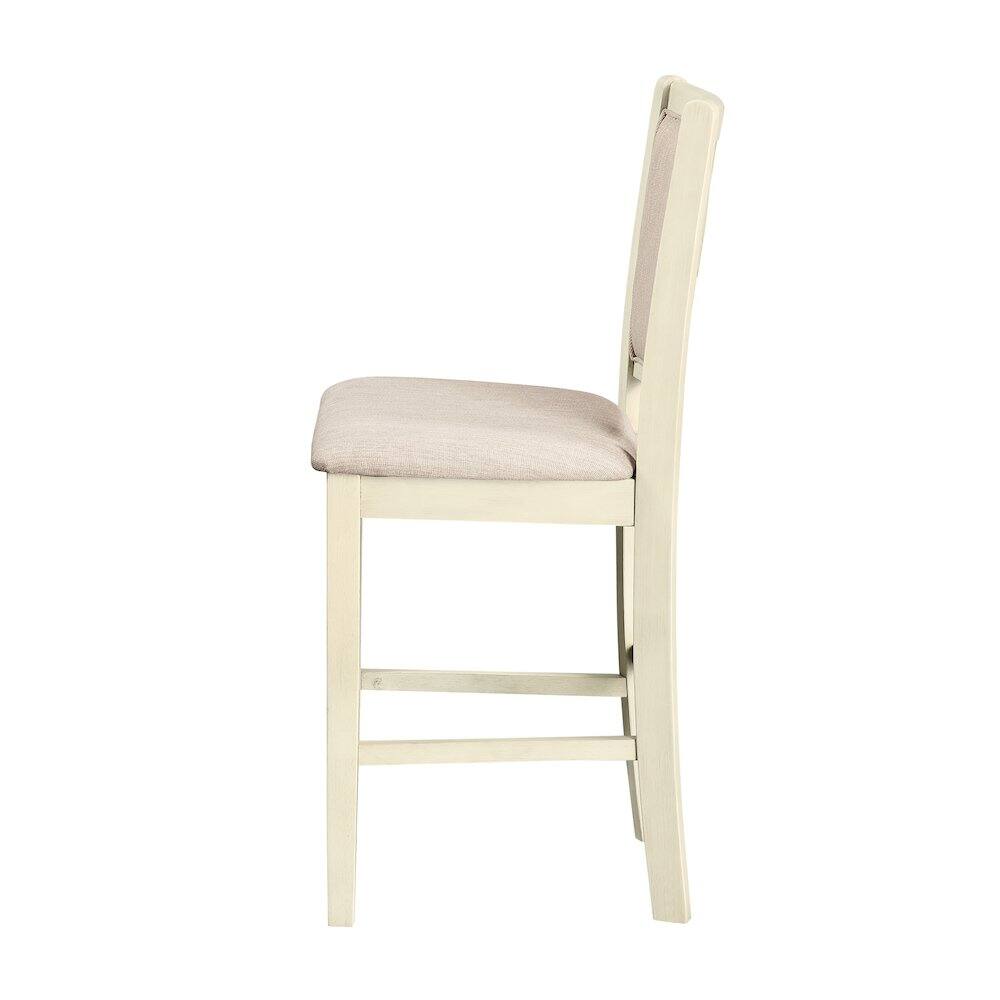 Alt View 1. New Classic Furniture - Amy Wood Counter Chair in Bisque (Set of 4) - Bisque.