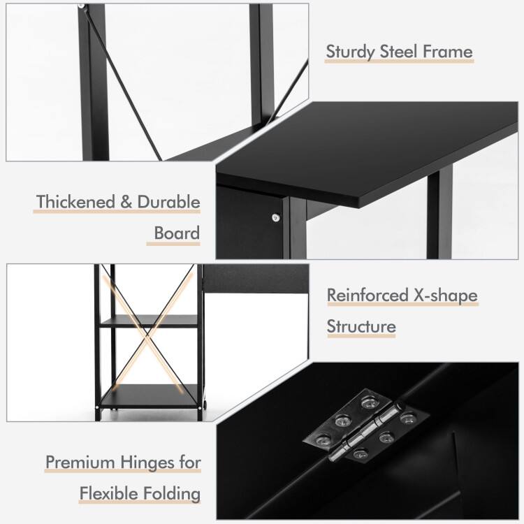 Sturdy Steel Frame  
Thickened & Durable Board  
Reinforced X-shape Structure  
Premium Hinges for Flexible Folding